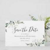 Papier 5.5x8.5 LINEN Eucalyptus Enregistrer La Date (Debout devant)