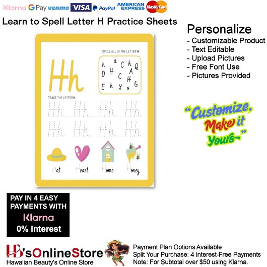 Papier 5 Learn To Spell Letter H Teacher Home Schooling