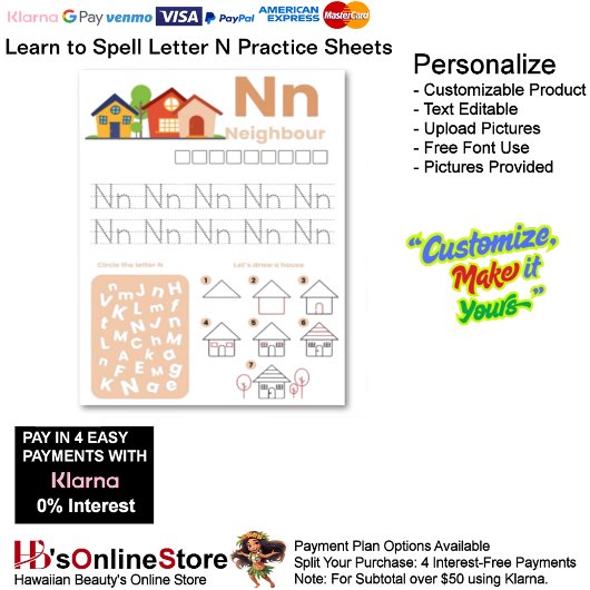 Papier 5 Learn To Spell Letter N Teacher Home Schooling