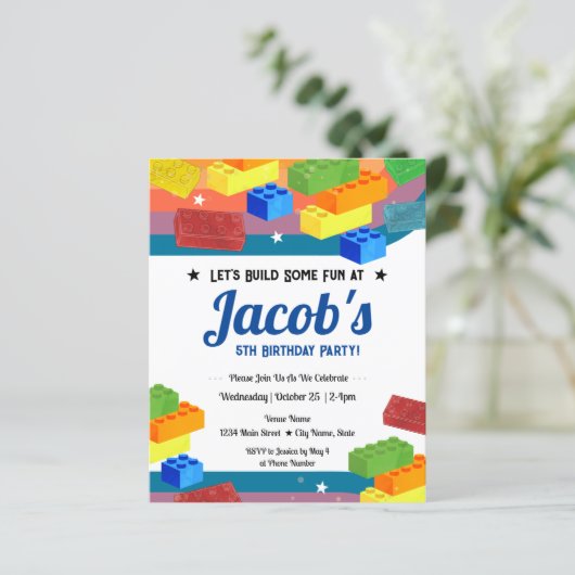 Papier 5e anniversaire Blocs de bâtiment Fun Boy (Debout devant)