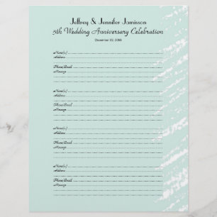 Papier 5e anniversaire Mariage du livre d'invité du parti