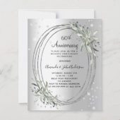 Papier 60e anniversaire de mariage invitation argent (Devant)