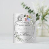 Papier 60e anniversaire du mariage invitation photo argen (Debout devant)