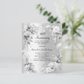 Papier 60e anniversaire mariage invitation diamant argent (Debout devant)