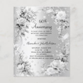 Papier 60e anniversaire mariage invitation diamant argent (Devant)