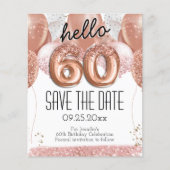 Papier 60e anniversaire Parties scintillant rose Enregist (Devant)