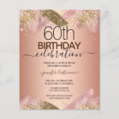 Papier 60e anniversaire Pink Parties scintillant Party Bu (Devant)