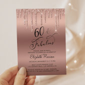 Papier 60e anniversaire Rose Parties scintillant d'or Inv