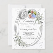 Papier 60ème mariage invitation en diamant photo en argen (Devant)