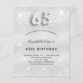 Papier 65e anniversaire argent parties scintillant budget (Devant)