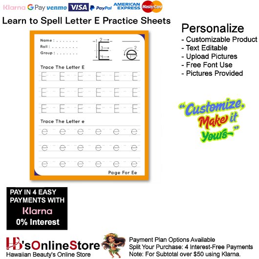 Papier 6 Learn To Spell Letter E Teacher Home Schooling