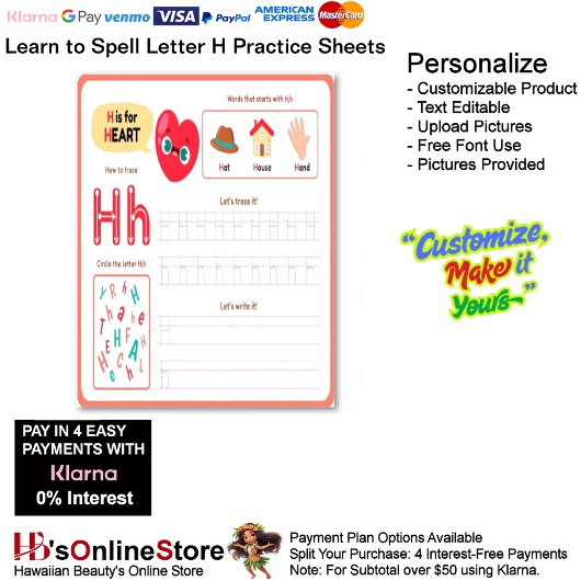 Papier 6 Learn To Spell Letter H Teacher Home Schooling