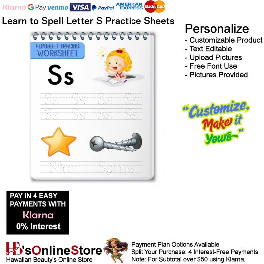 Papier 6 Learn To Spell Letter S Teacher Home Schooling