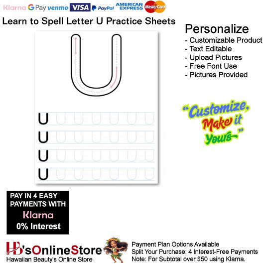 Papier 6 Learn To Spell Letter U Teacher Home Schooling