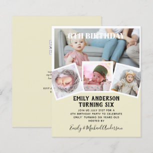 Papier 6E Anniversaire Photo Collage Invitation Garçon Fi