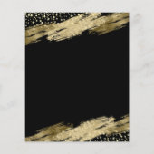 Papier 70e Anniversaire Budget de la fête Gold Black Invi (Dos)