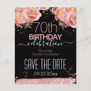 Papier 70e anniversaire Enregistrer la date Budget floral