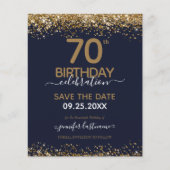 Papier 70e anniversaire Enregistrer la date Invitation bu (Devant)