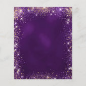 Papier 70e Anniversaire violet rose invitation or (Dos)