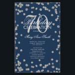 Papier 70th Birthday Program Silver Parties scintillant M<br><div class="desc">Elégant design "Anniversaire du programme" avec Parties scintillant Confetti en argent et marine avec texte personnalisé.</div>