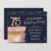 Papier 75e anniversaire Parties scintillant gâteau budget (Devant / Derrière)
