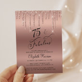 Papier 75e anniversaire Rose Parties scintillant d'or Inv