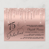 Papier 75e anniversaire Rose Parties scintillant d'or Inv (Devant)