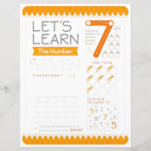 Papier 7 Learn To Draw Number 7 Teacher Home Schooling  (Devant)