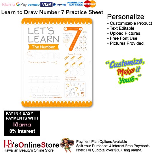 Papier 7 Learn To Draw Number 7 Teacher Home Schooling 