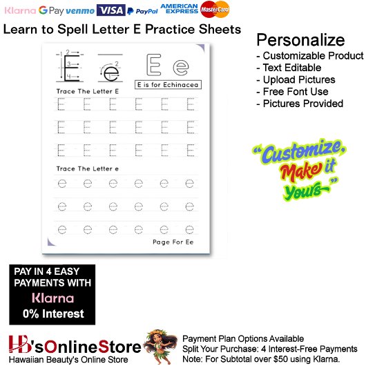 Papier 7 Learn To Spell Letter E Teacher Home Schooling