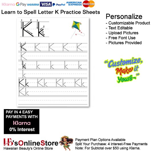 Papier 7 Learn To Spell Letter K Teacher Home Schooling