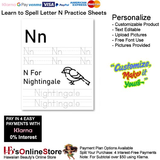 Papier 7 Learn To Spell Letter N Teacher Home Schooling