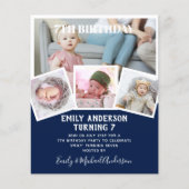 Papier 7E Anniversaire Photo Collage Invitation Garçon fi (Devant)