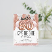 Papier 80e anniversaire Parties scintillant rose Enregist (Debout devant)