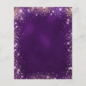 Papier 80e Anniversaire violet rose d'or invitation (Dos)