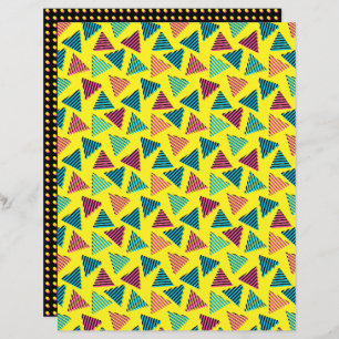 Papier 80's/90 Retro Neon Yellow Black Motif