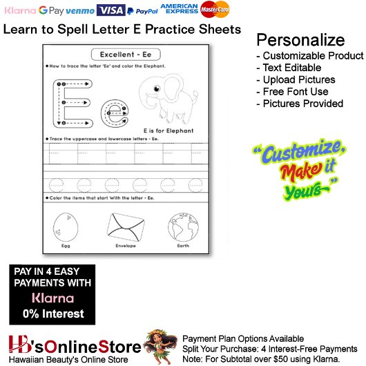 Papier 8 Learn To Spell Letter E Teacher Home Schooling