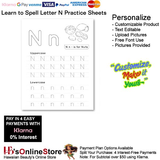 Papier 8 Learn To Spell Letter N Teacher Home Schooling