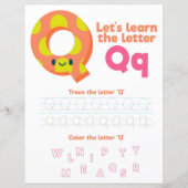 Papier 8 Learn To Spell Letter Q Teacher Home Schooling (Devant)