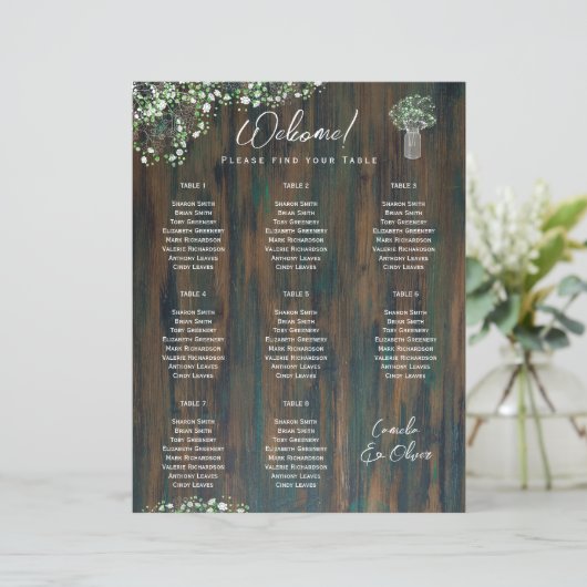 Papier 8 Tableau Schéma de siège en bois rustique Gypsoph (Debout devant)