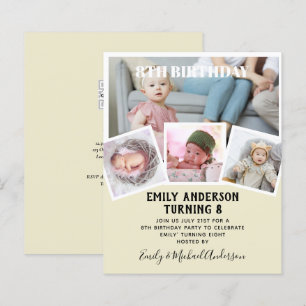 Papier 8E Anniversaire Photo Collage Invitation Garçon fi