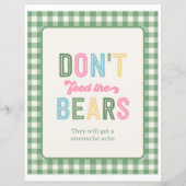 Papier 8x10 Camping pour filles Ne pas nourrir les ours (Devant)