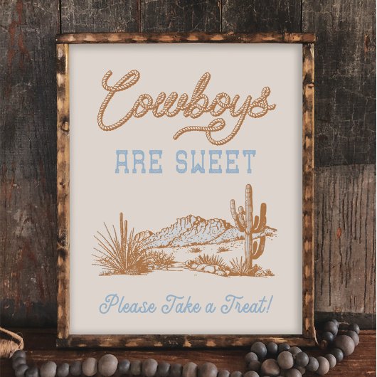Papier 8x10 Cowboys sont Sweet Western Sign