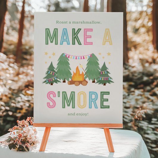 Papier 8x10 Girl's Camping Faire un signe S'more