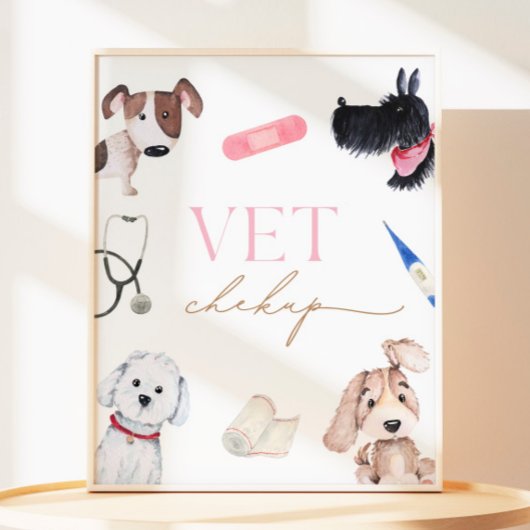 Papier 8x10 Puppy Party Vet Checkup Inscription