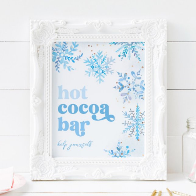 Papier 8x10 Snowflake Hot Cocoa Bar Sign (Créateur téléchargé)