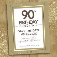 90e anniversaire Enregistrer la date Invitation bu