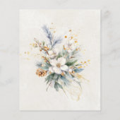 Papier 90e anniversaire Hiver White Floral Invitation (Dos)