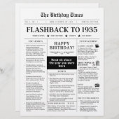 Papier 90e anniversaire journal 1935 Monotone (Devant / Derrière)