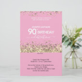 Papier 90e anniversaire Parties scintillant rose Candy Ba (Debout devant)